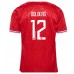 Maillot de foot Danemark Kasper Dolberg #12 Domicile vêtements Europe 2024 Manches Courtes